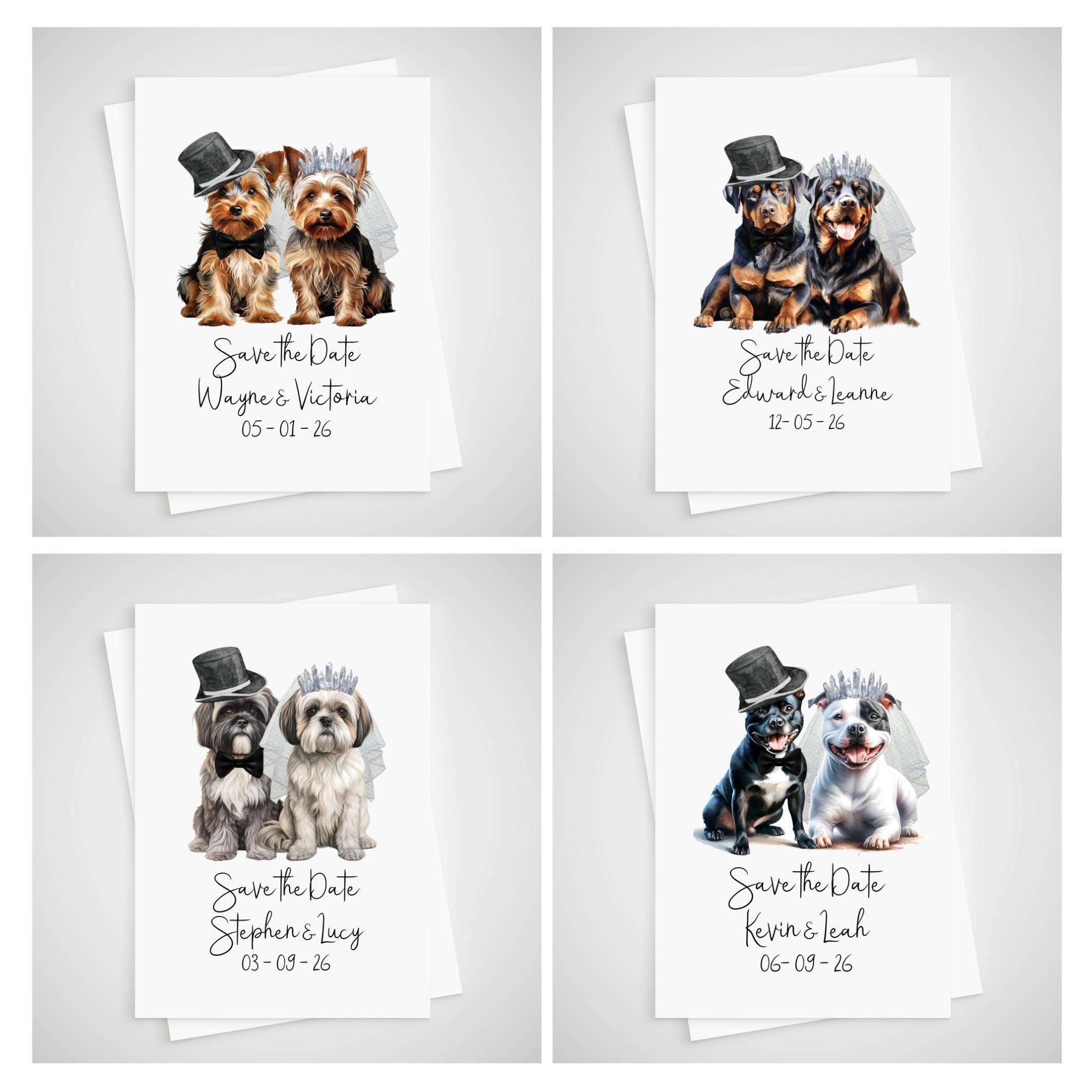 Personalized Dog Wedding Save the Date Card