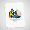Macaw Parrot Wedding Card Personalised Bride & Groom
