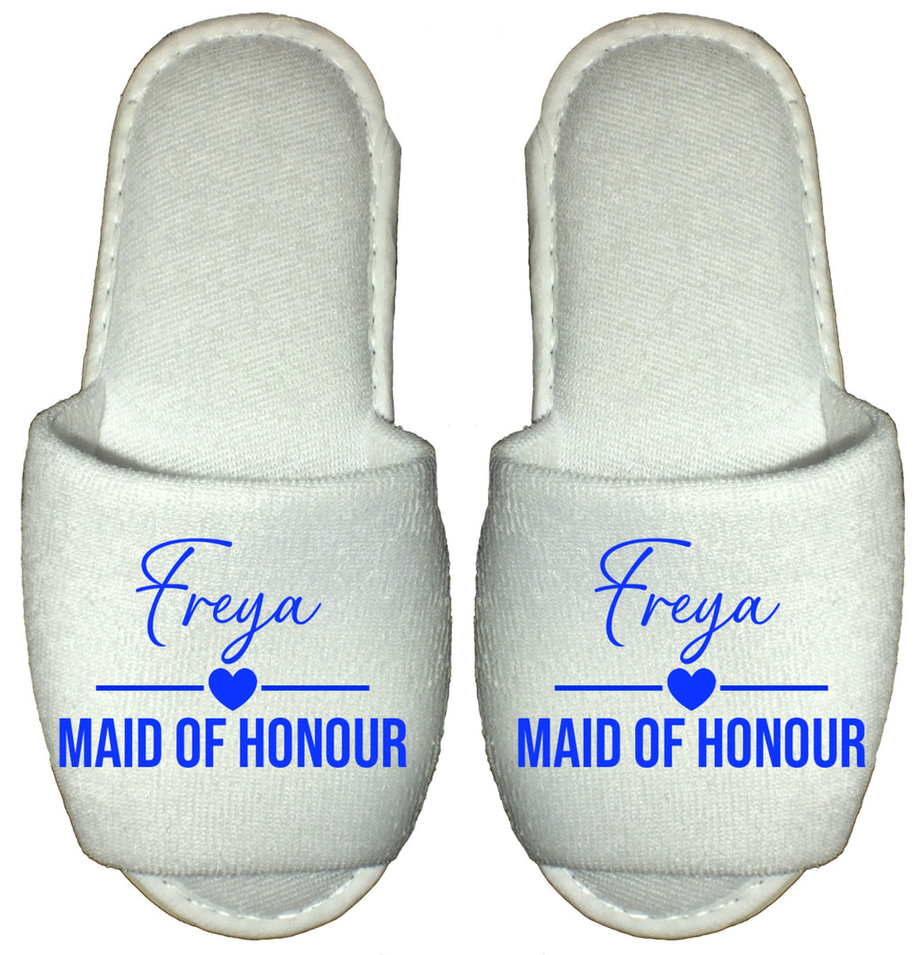 Bridesmaid & Bride Spa Slippers Personalised Flip Flops Pink Green Blue Purple