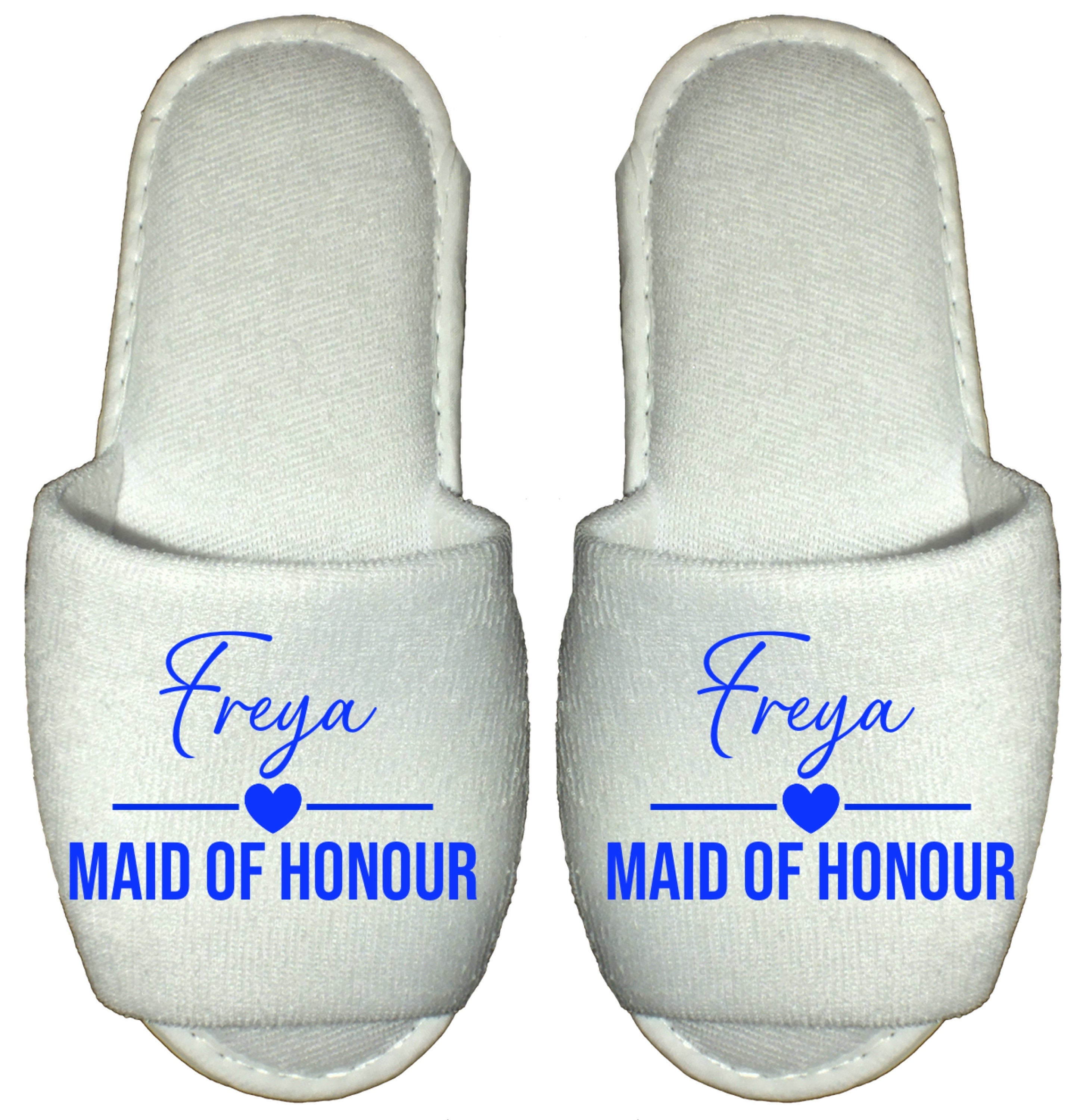 Bridesmaid & Bride Spa Slippers Personalised Flip Flops Pink Green Blue Purple