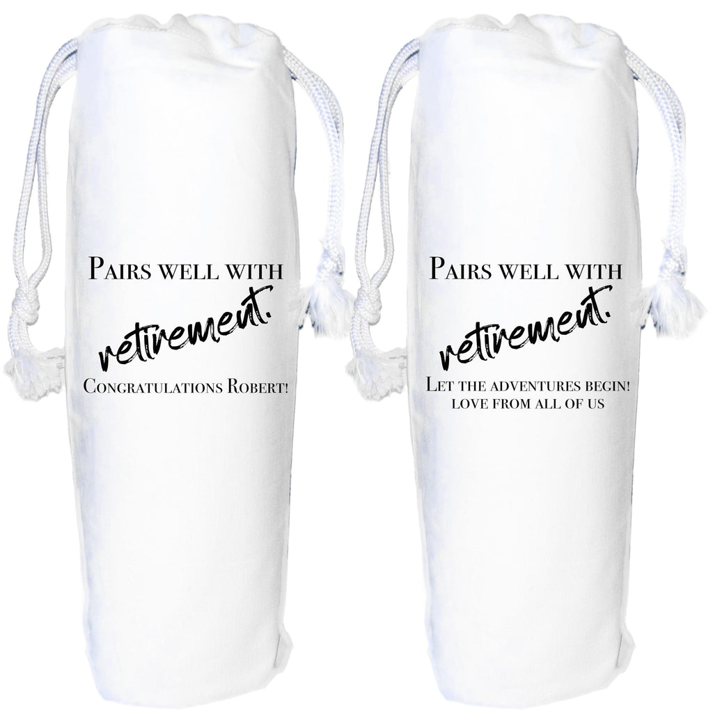 Retirement Wine Gift Bag Personalised  pairs well with retiring