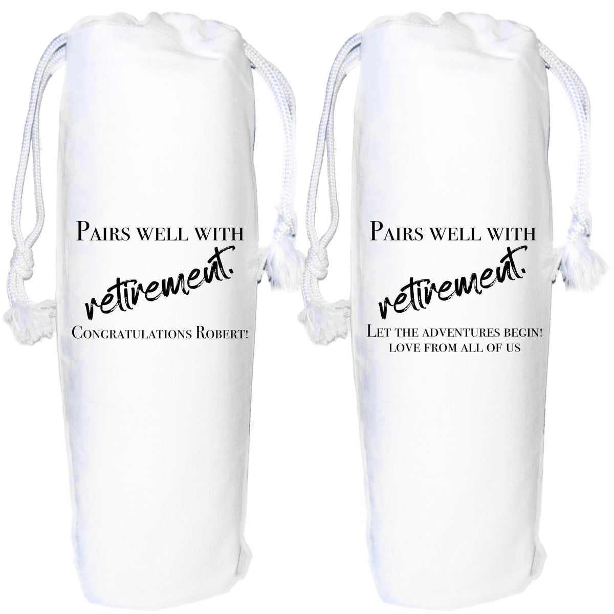 Retirement Wine Gift Bag Personalised  pairs well with retiring