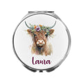 Highland Cow Mirror Compact Personalised