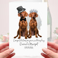 Vizsla Wedding Card Personalised Bride & Groom Hugarian Dog