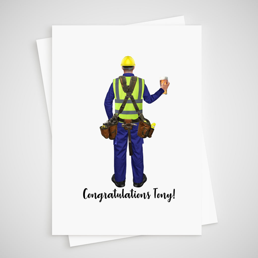 Electrician Card Personalised Workman Engineer New Job Congratulations