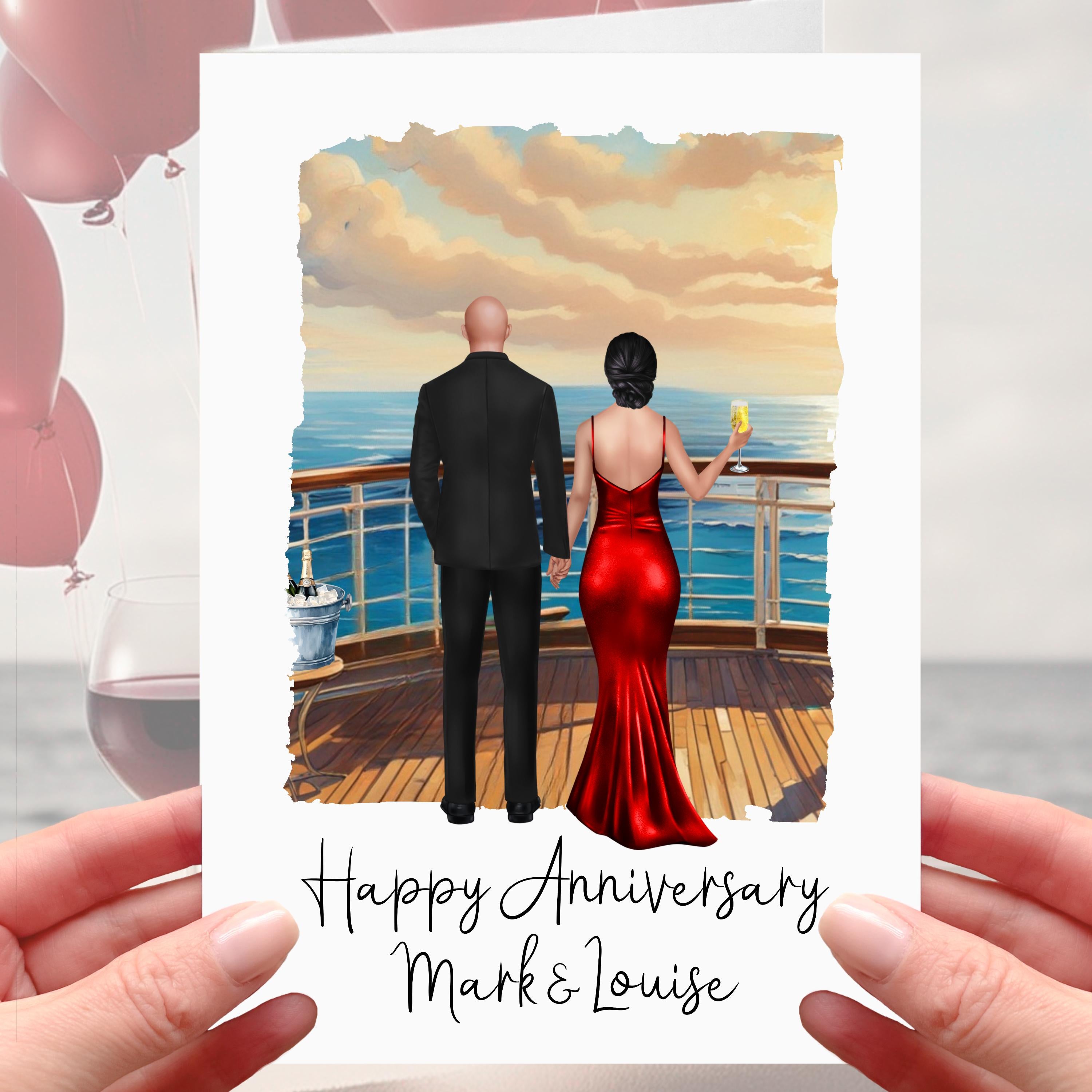 Cruise Anniversary Card Personalised Boat Party Yacht