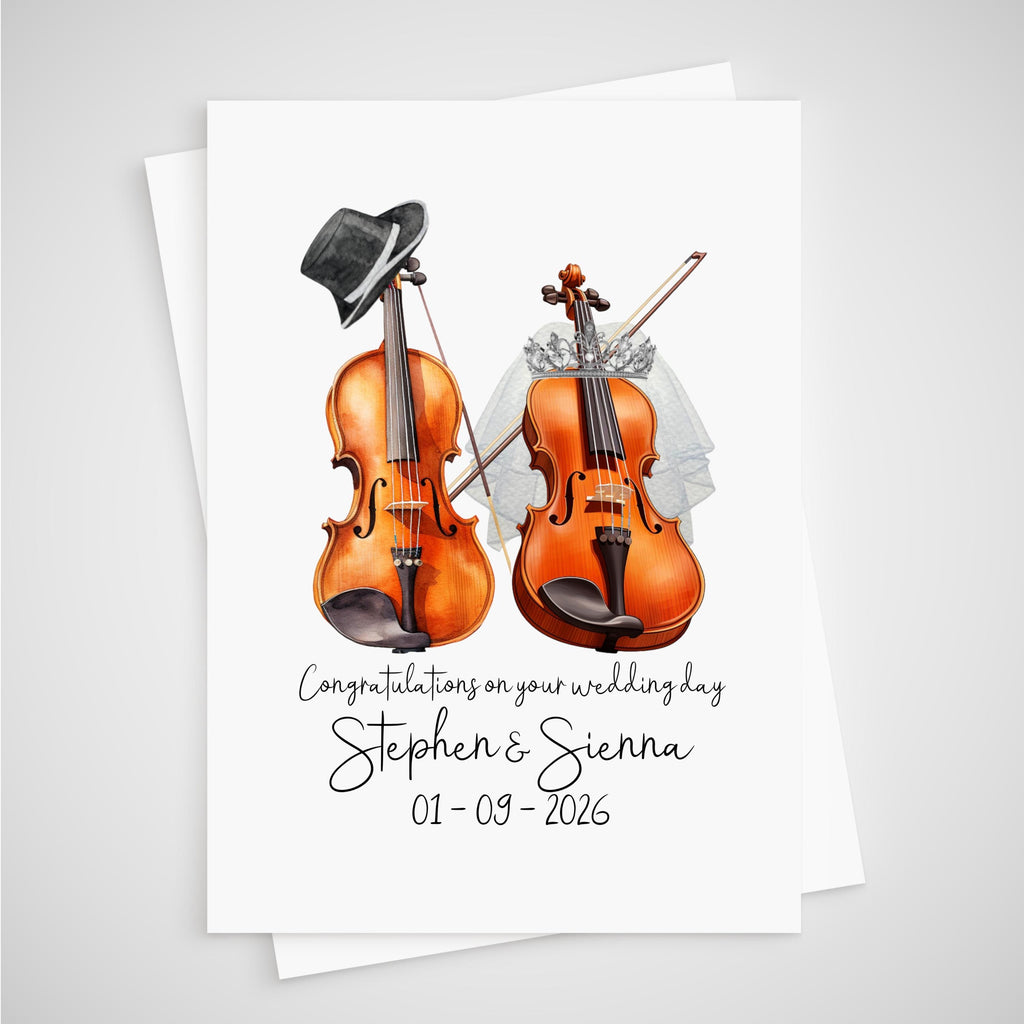 Violin Wedding Card Personalised Musician String Orchestra