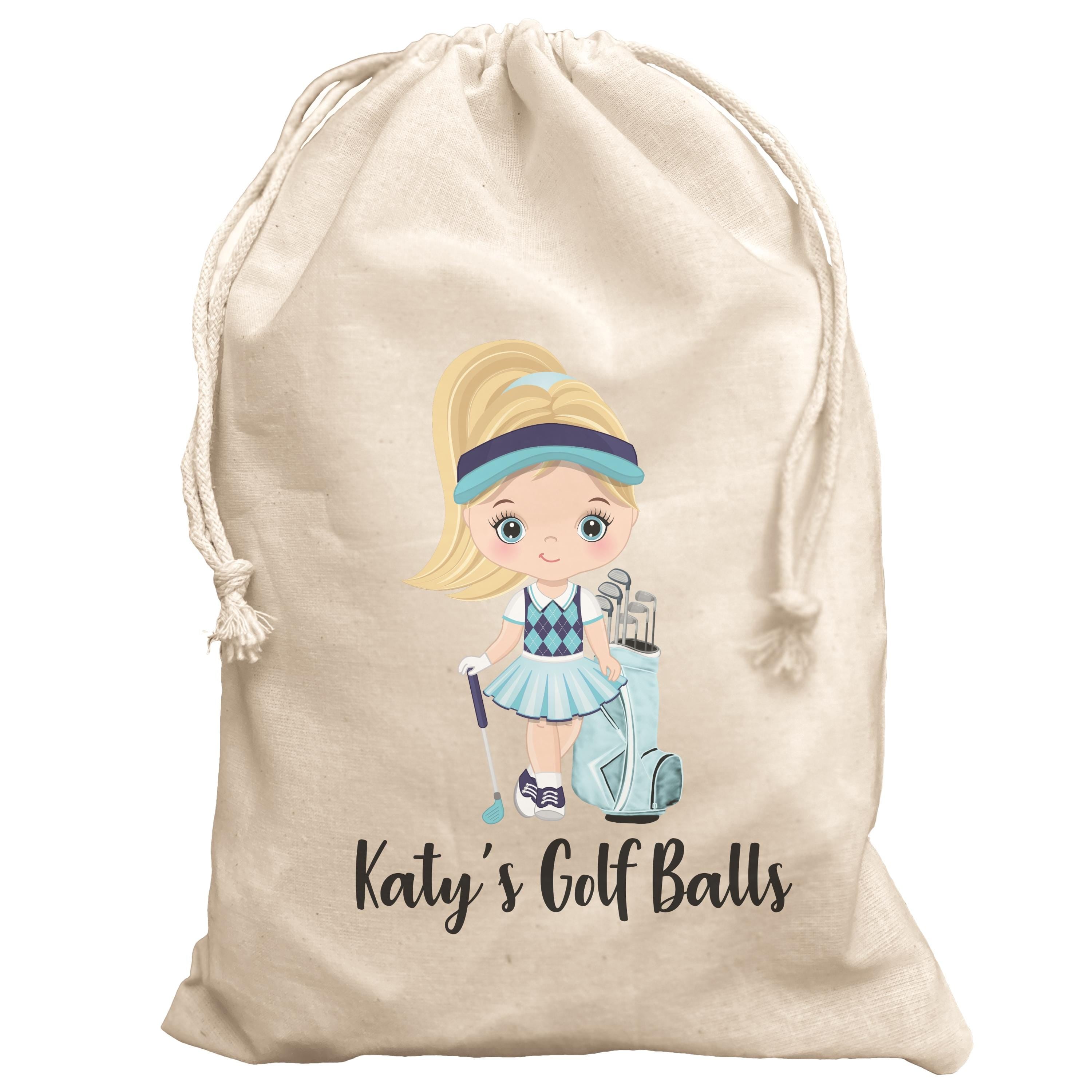 Girls Golf Ball & Tee Bag Golfer Gift Set Personalised