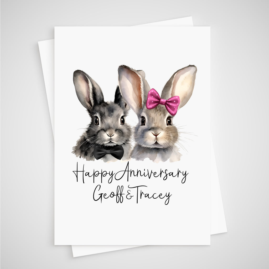 Rabbit Anniversary Card Personalised Bunny