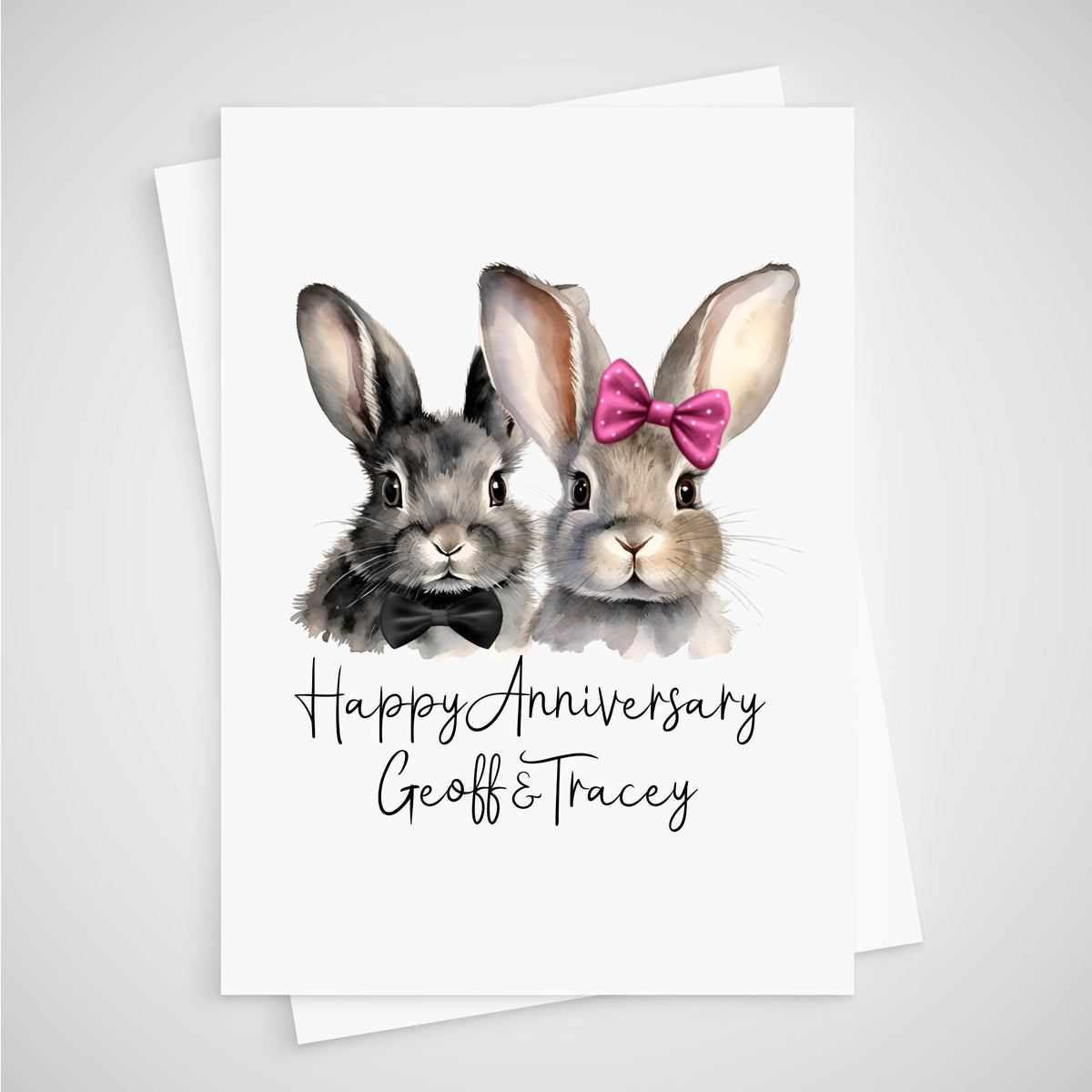 Rabbit Anniversary Card Personalised Bunny