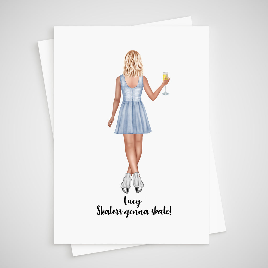 Ice Skating Card Personalised for her Skater