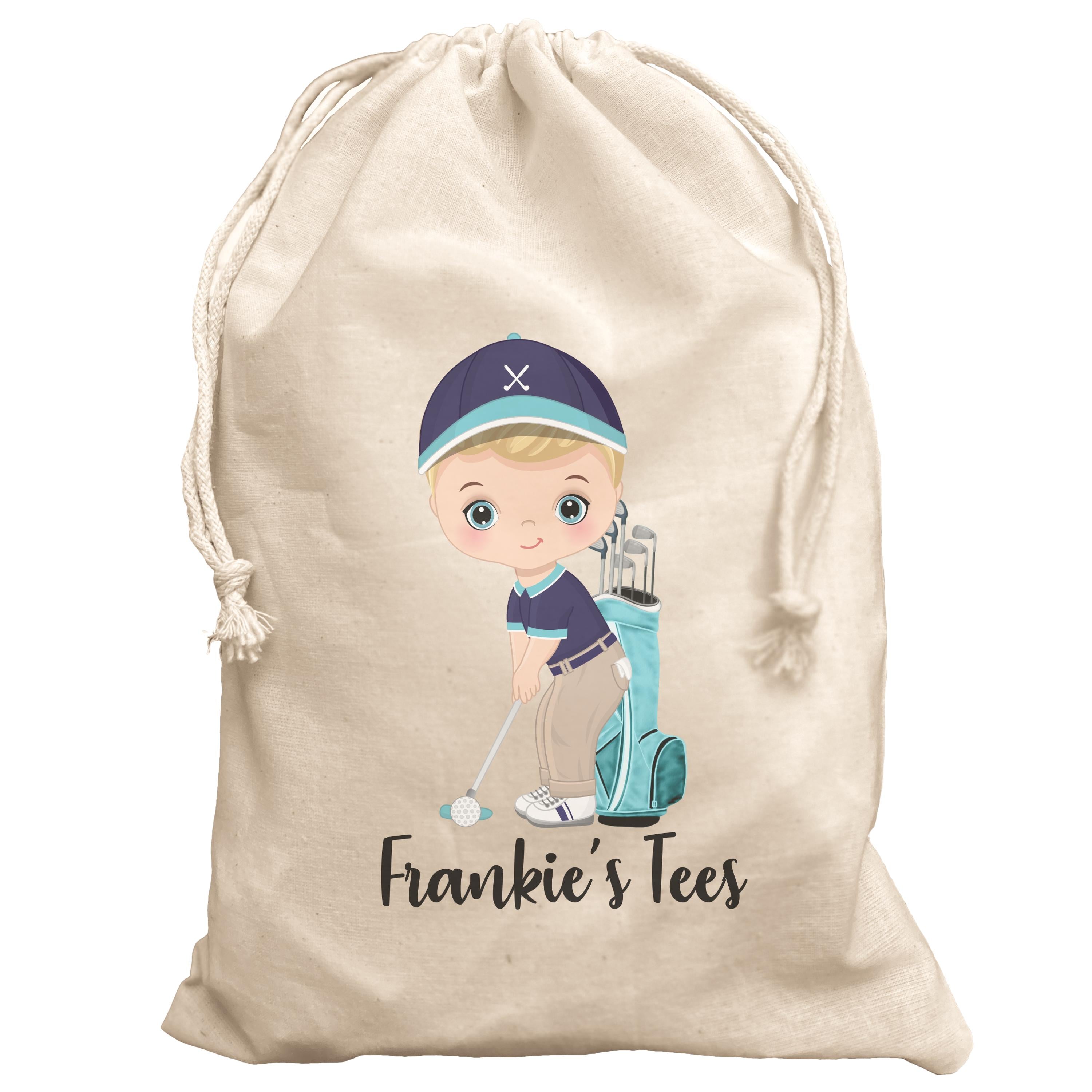 Boys Golf Ball & Tee Bag Golfer Gift Set Personalised