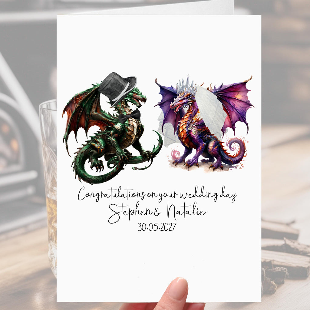 Dragon Wedding Card Personalised Bride & Groom
