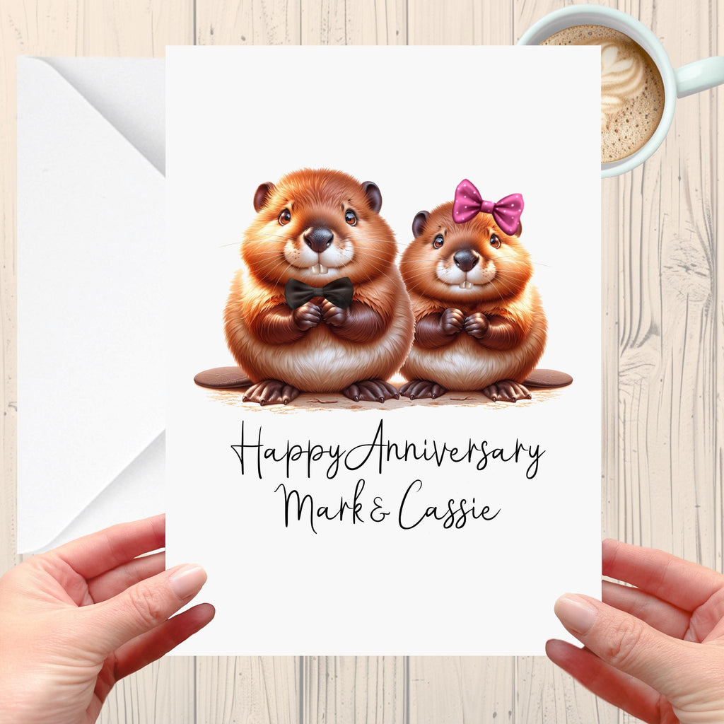 Beaver Anniversary Card Personalised