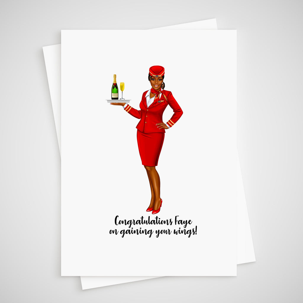 Personalized Flight Attendant New Job Card