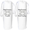 25 years anniversary wine Personalised gift bag -  silver 25th wedding anniversary