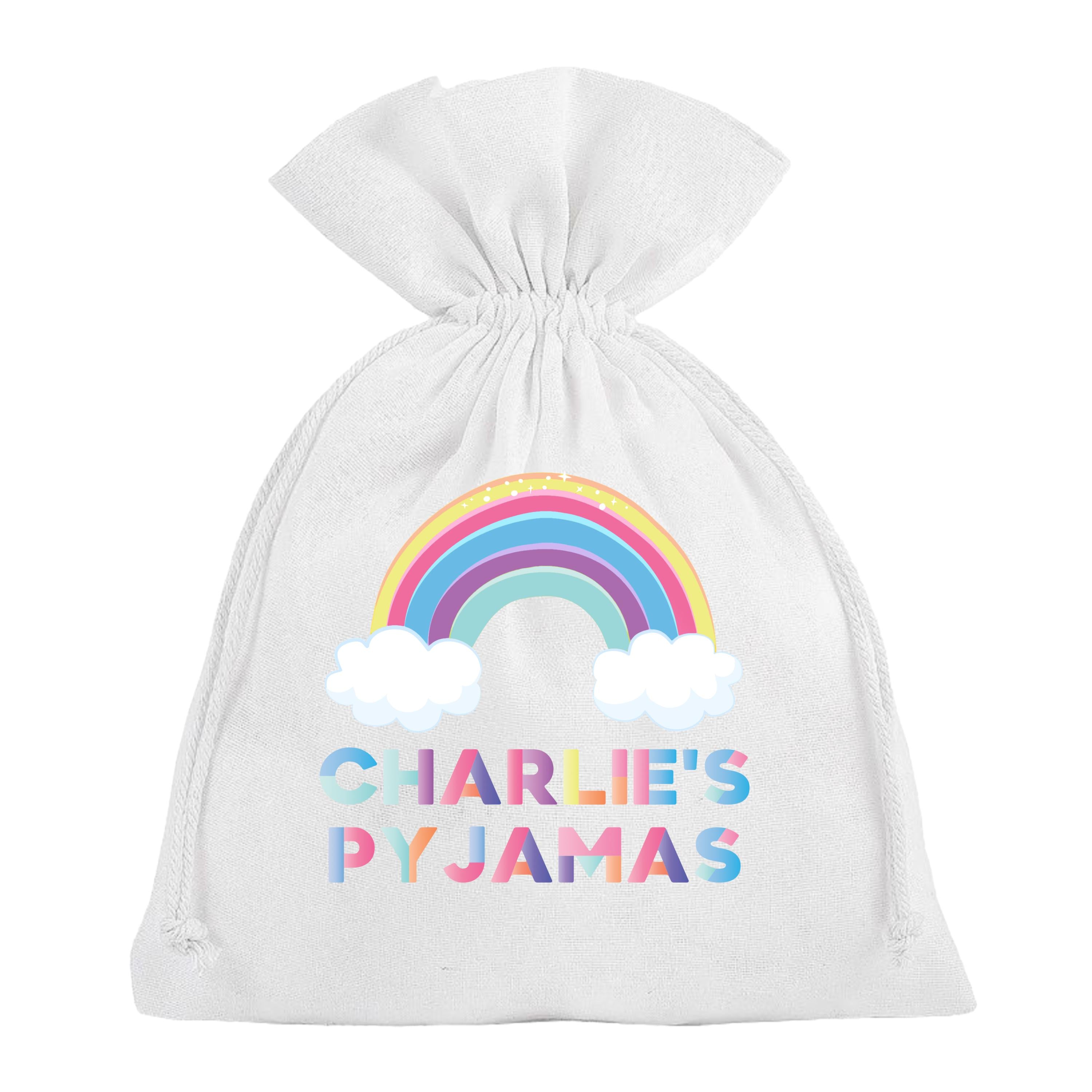 Rainbow Pyjama Bag Personalised Sleepover Slumber Party