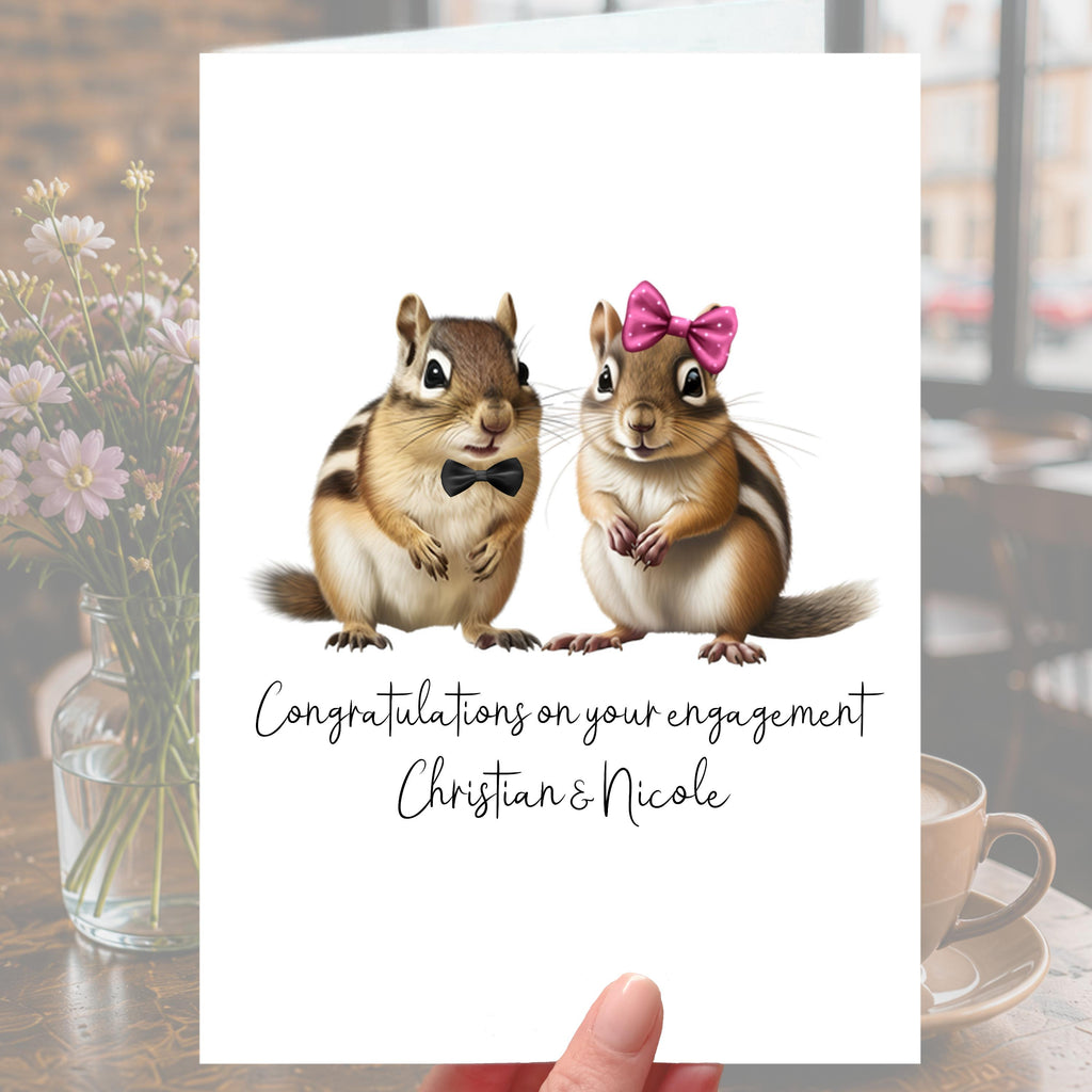 Chipmunk Engagement Card Personalised