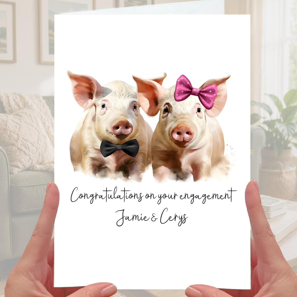 Pig Engagement Card Personalised