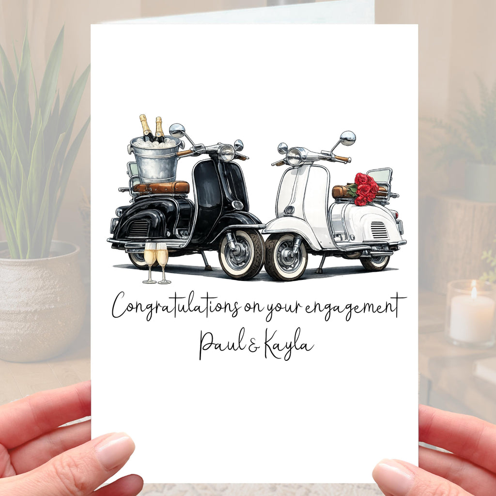 Scooter Engagement Card Personalised Motorcycle