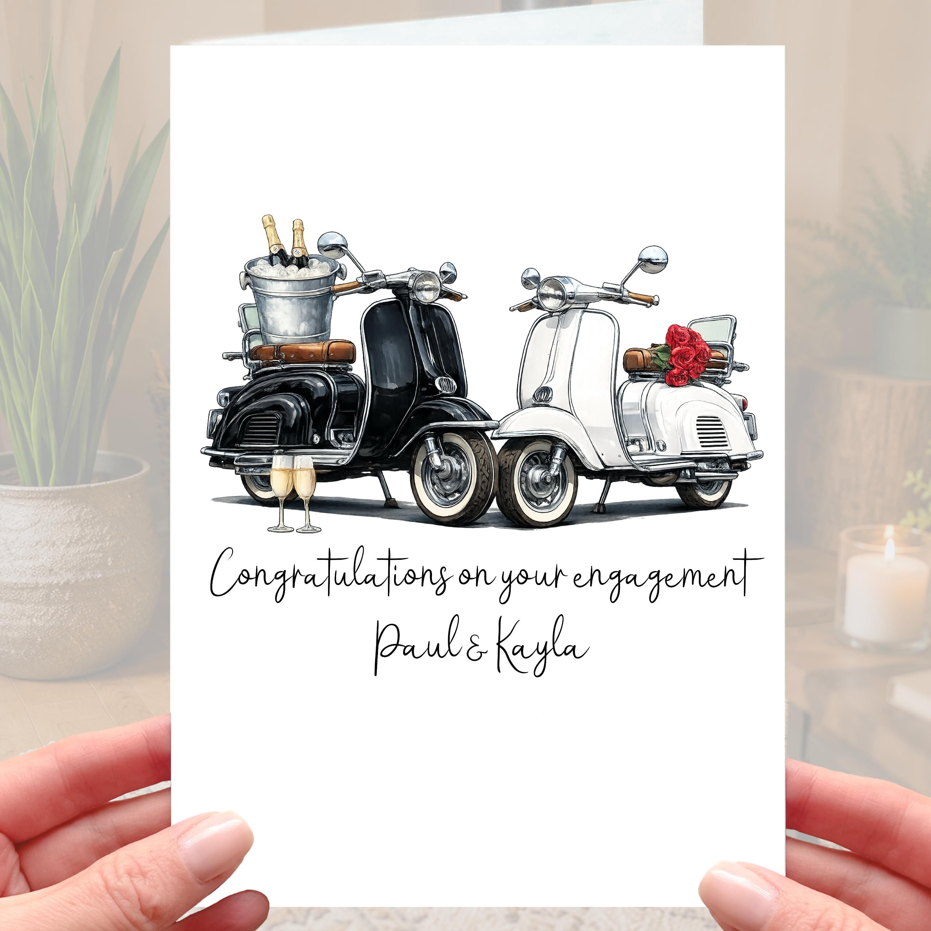 Scooter Engagement Card Personalised Motorcycle