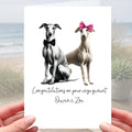 Greyhound Dog Engagement Card Personalised Whippet