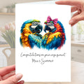 Macaw Parrot Engagement Card Personalised