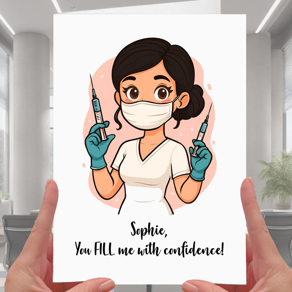 Aesthetician Card personalised for botox injectable nurse lip filler