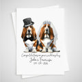 Basset Hound Wedding Card Personalised Bride & Groom Dog