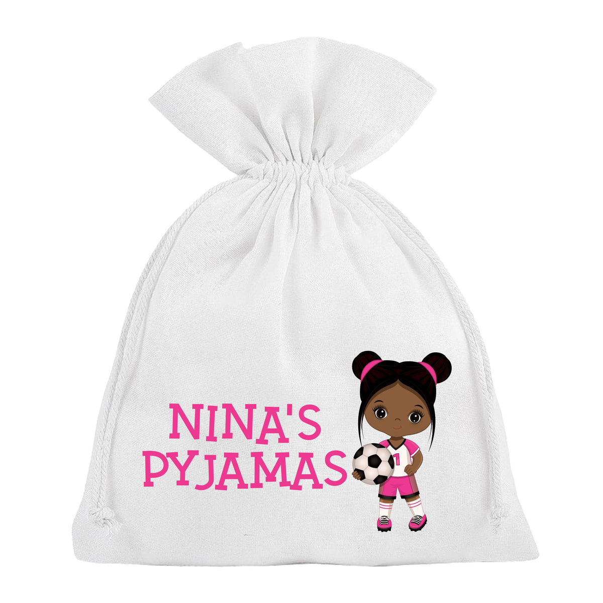 Girls Football Pyjama Bag Personalised Soccer PJ's