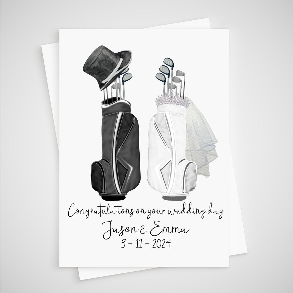 Golf Wedding Card Personalised