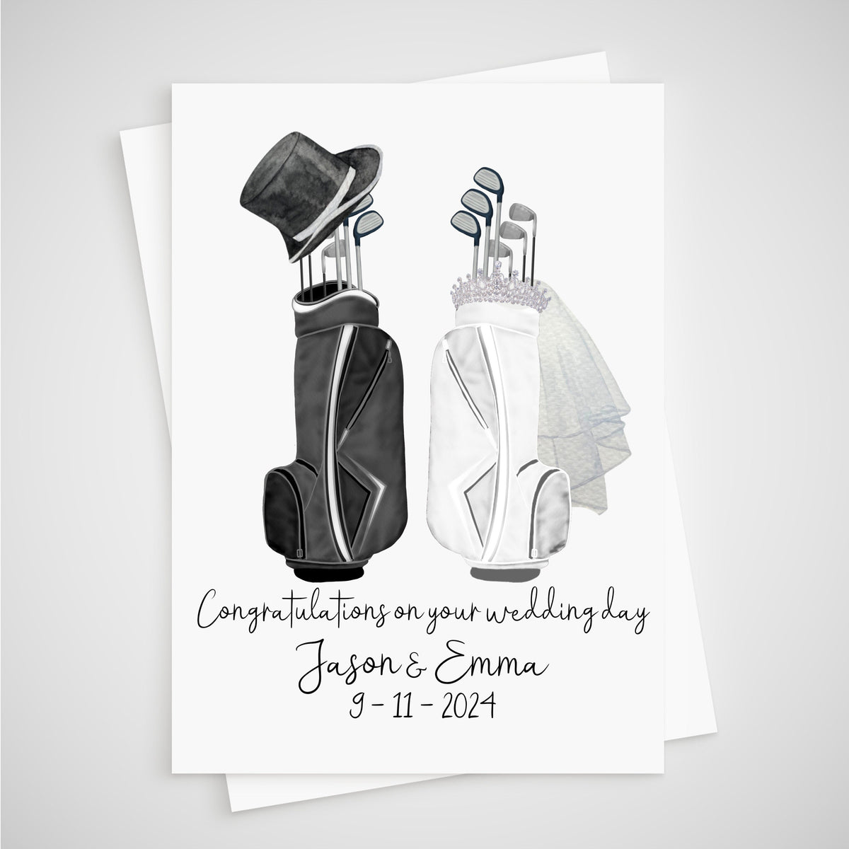 Golf Wedding Card Personalised