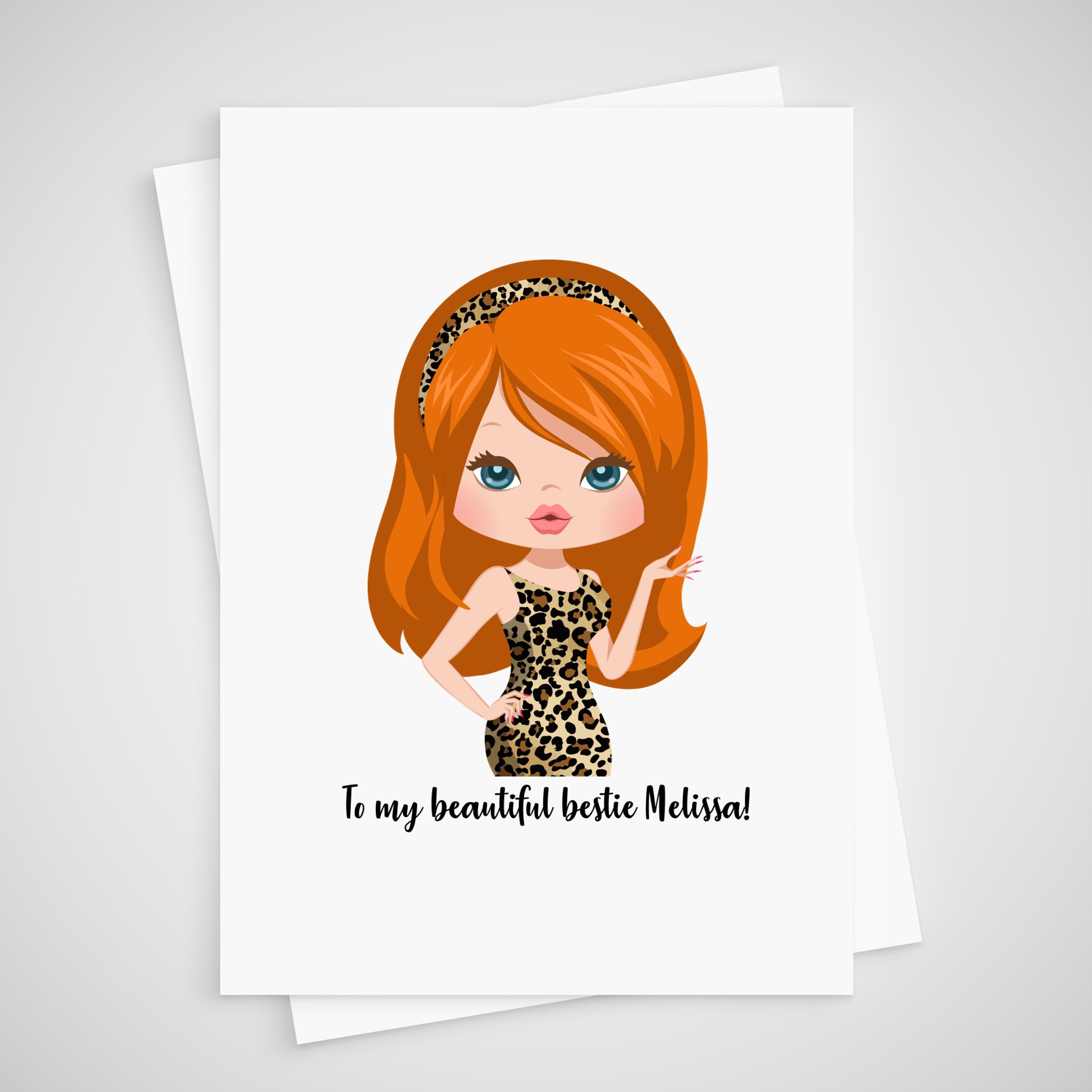 Personalized Leopard Print Friend Card