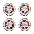 Personalized Compact Mirror: Burgundy Floral Bridal Party Gift