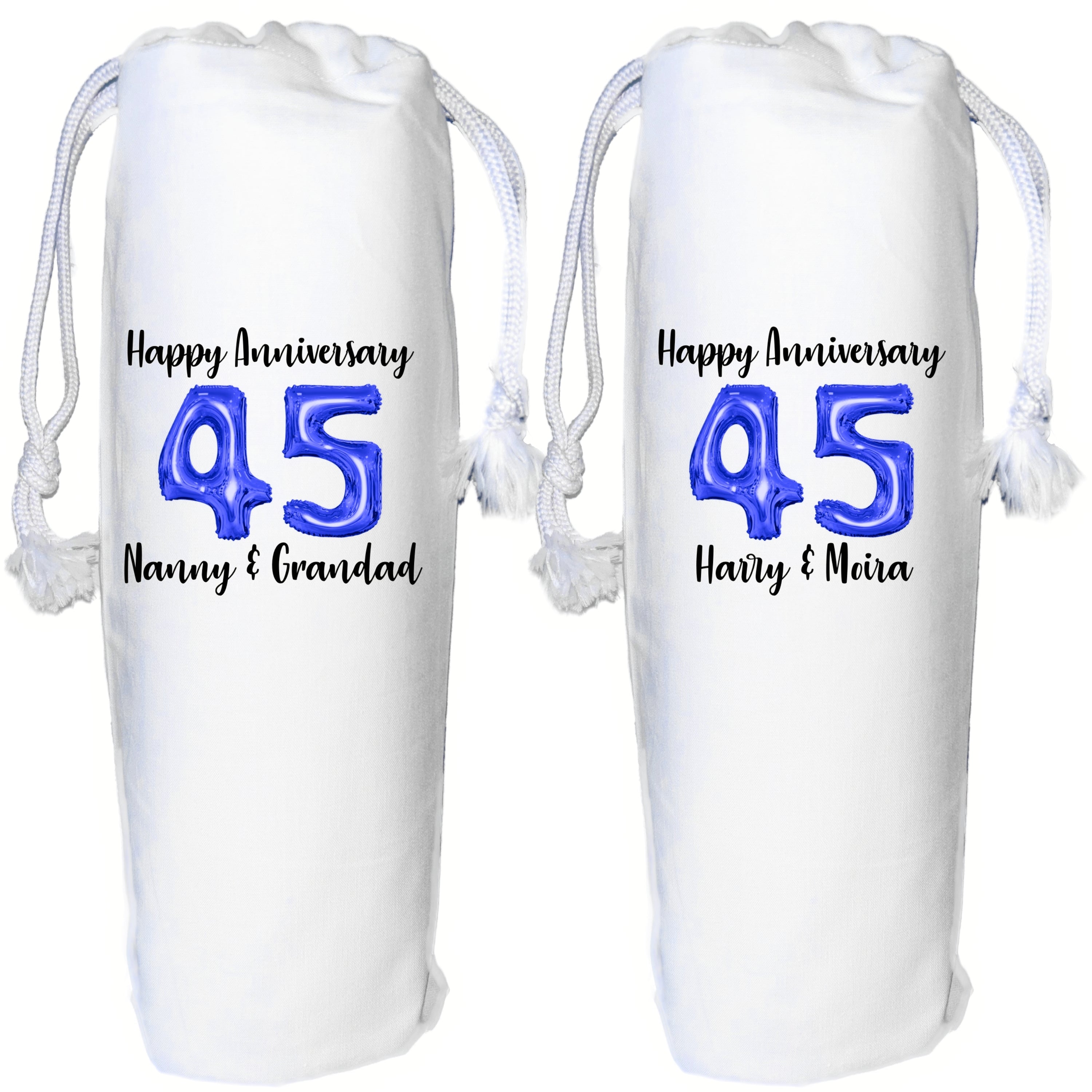 45 years anniversary Personalised wine gift bag Sapphire 45th