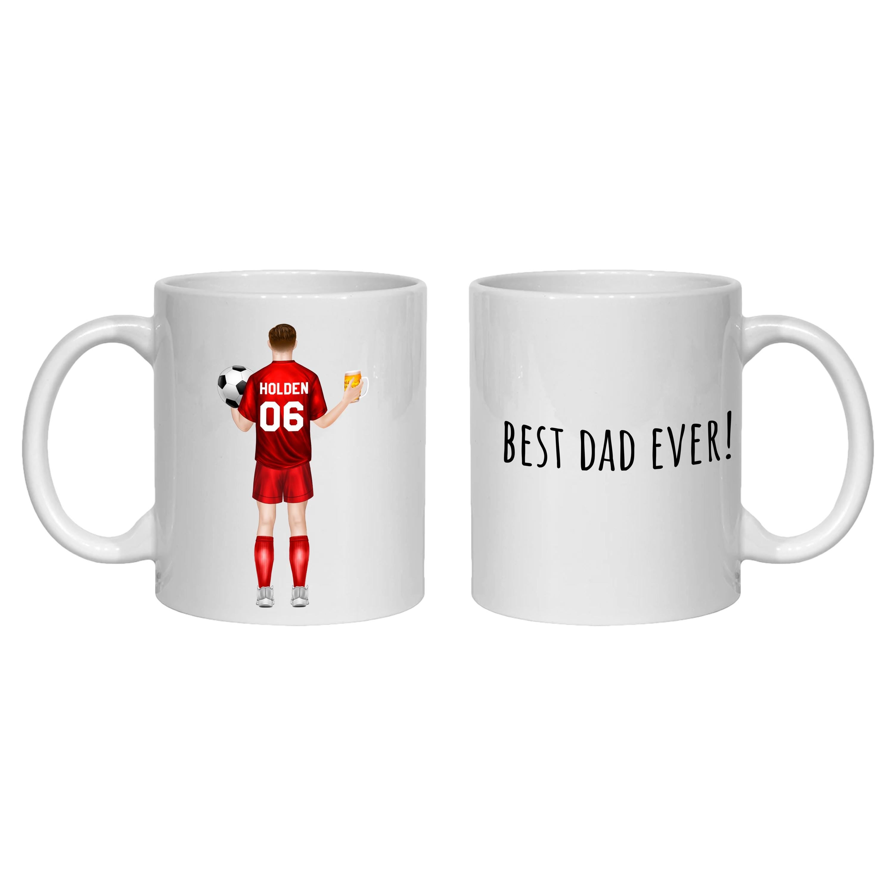 Personalised Football Mug – Soccer gift for dad, brother, son