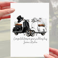 Scooter Wedding Card Personalised Motorcycle Bride Groom