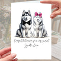 Husky Engagement Card Personalised Dog