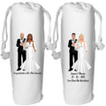Wedding Wine Gift Bag Personalised for Bride & Groom - Champagne Prosecco Cheers - Table Wine