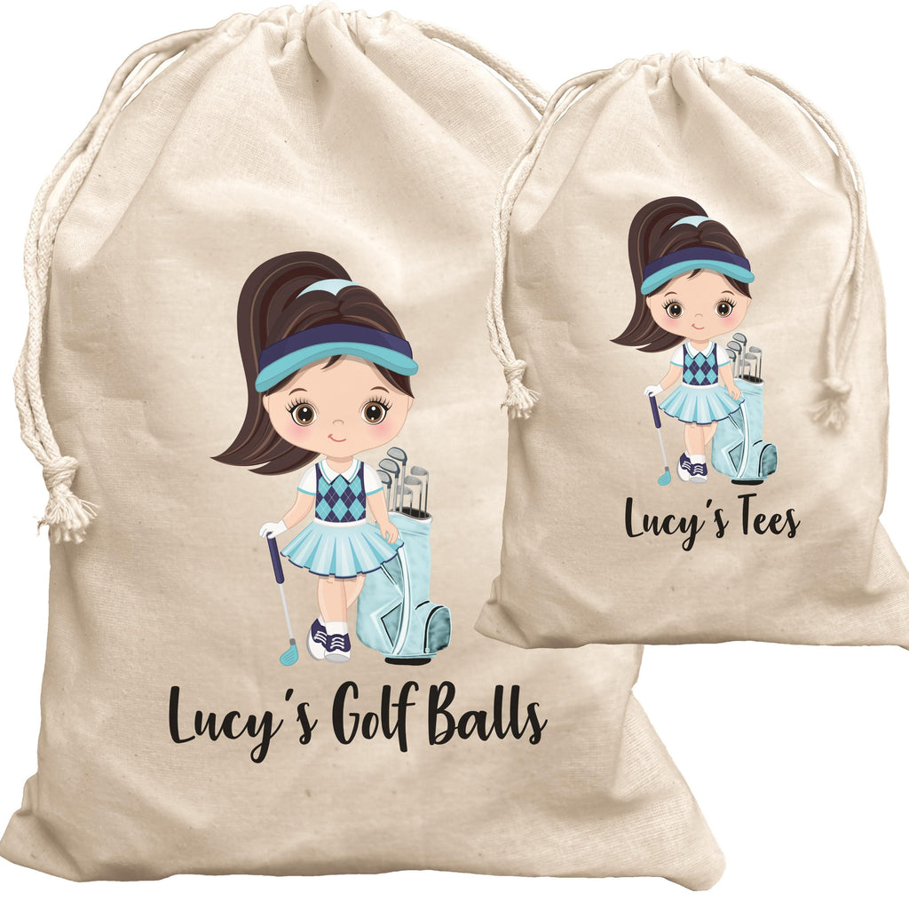 Girls Golf Ball & Tee Bag Golfer Gift Set Personalised