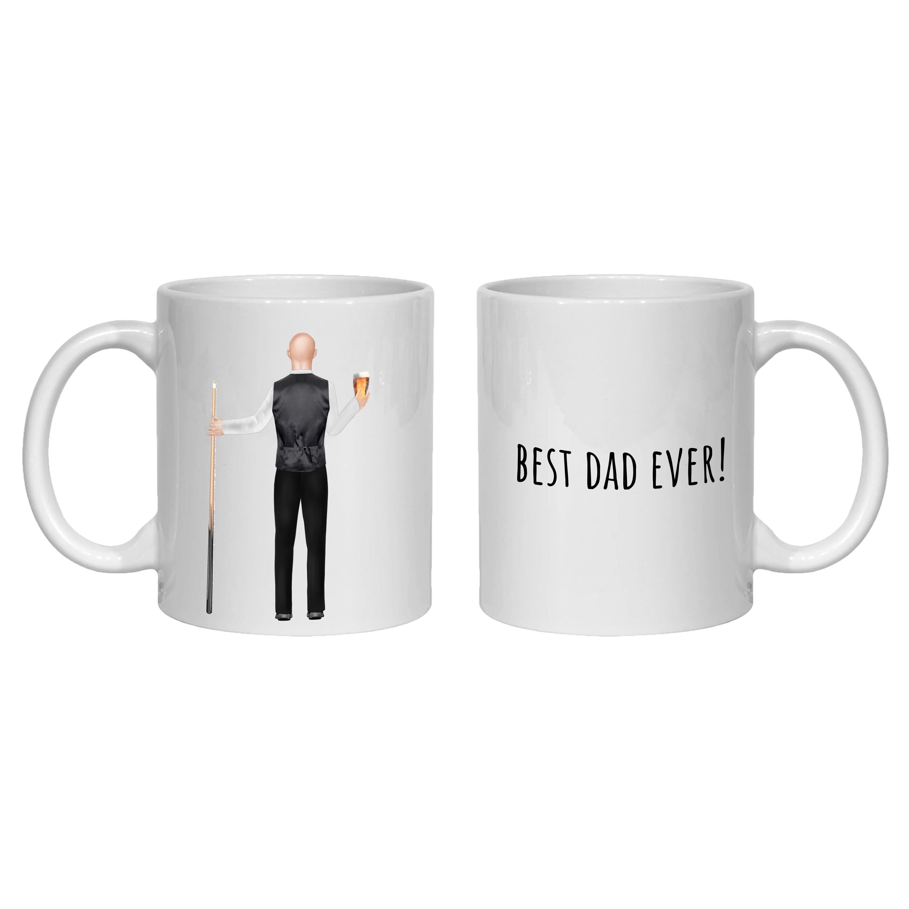 Personalised Snooker Mug – gift for dad, pool, billiards, brother, son, coffee break