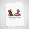 Cowboy Engagement Card Personalised Cowgirl Western Boots Hat Country
