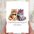 Persian Cat Engagement Card Personalised Ginger