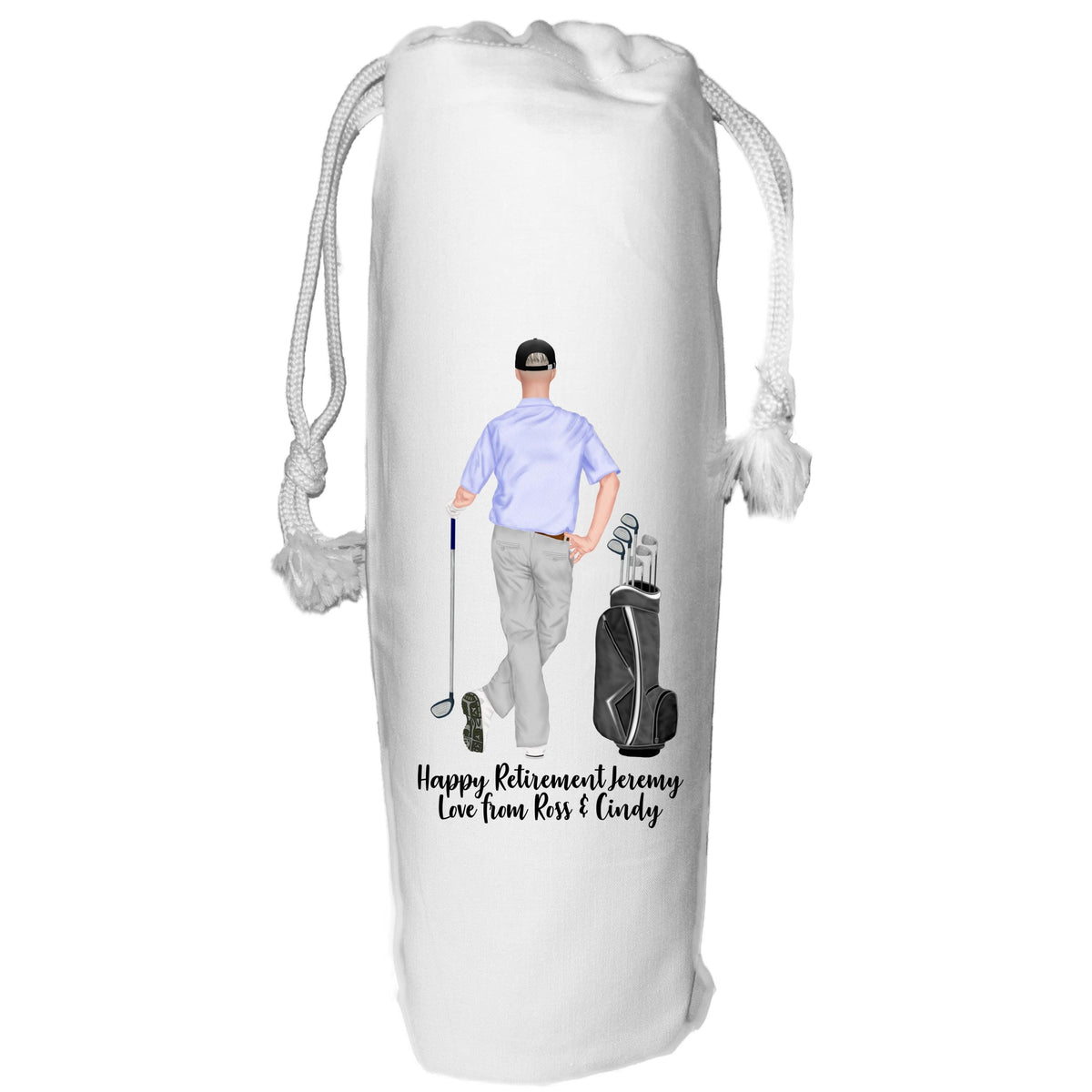 Personalized Golf Wine Gift Bag for Him