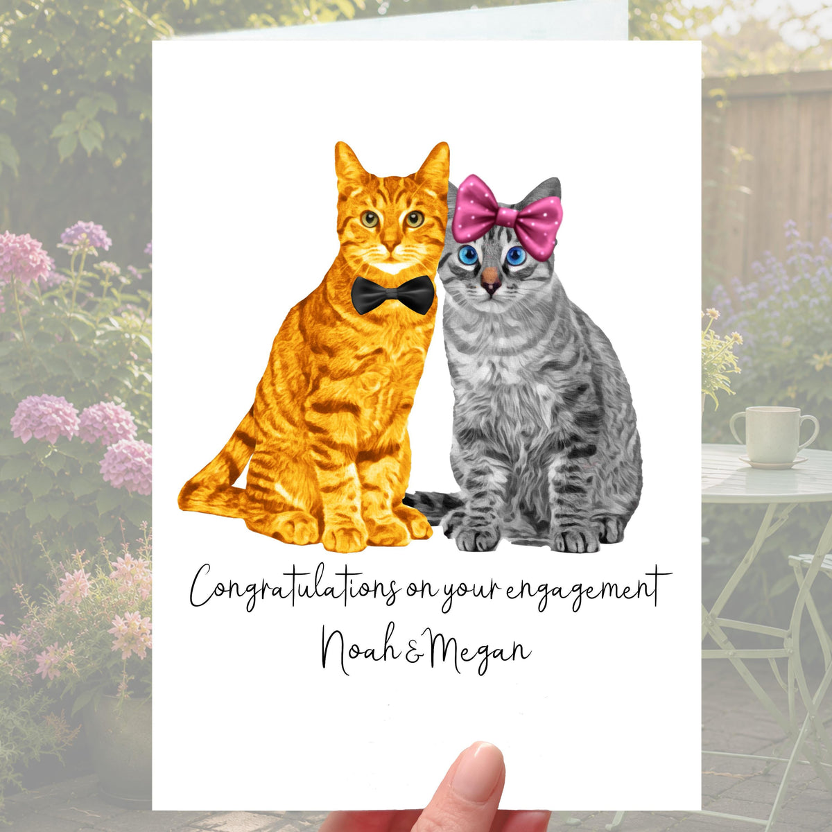 Cat Engagement Card Personalised
