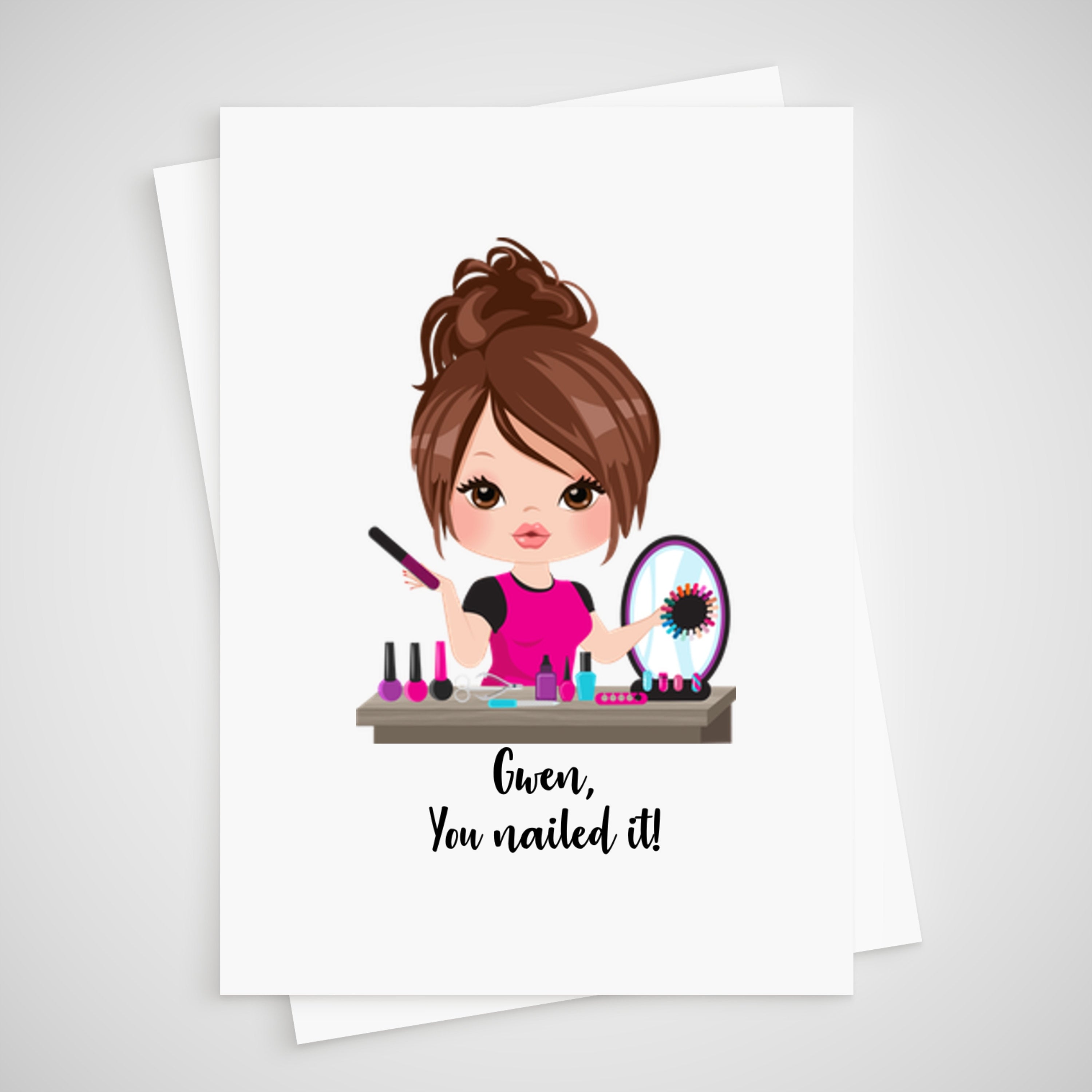 manicurist Congratulations Card personalised for beautician nail tech