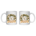 Personalised 50 year anniversary mug 50th golden