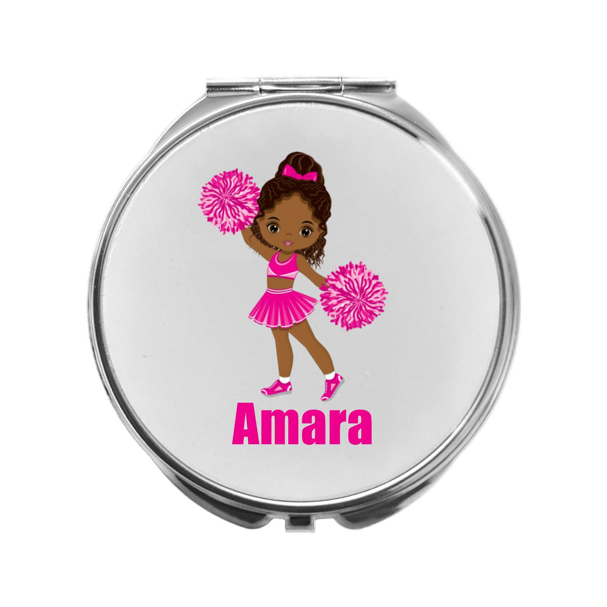 Cheerleader Mirror Compact Personalised Pink