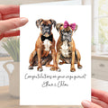 Boxer Dog Engagement Card Personalised