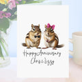 Chipmunk Anniversary Card Personalised